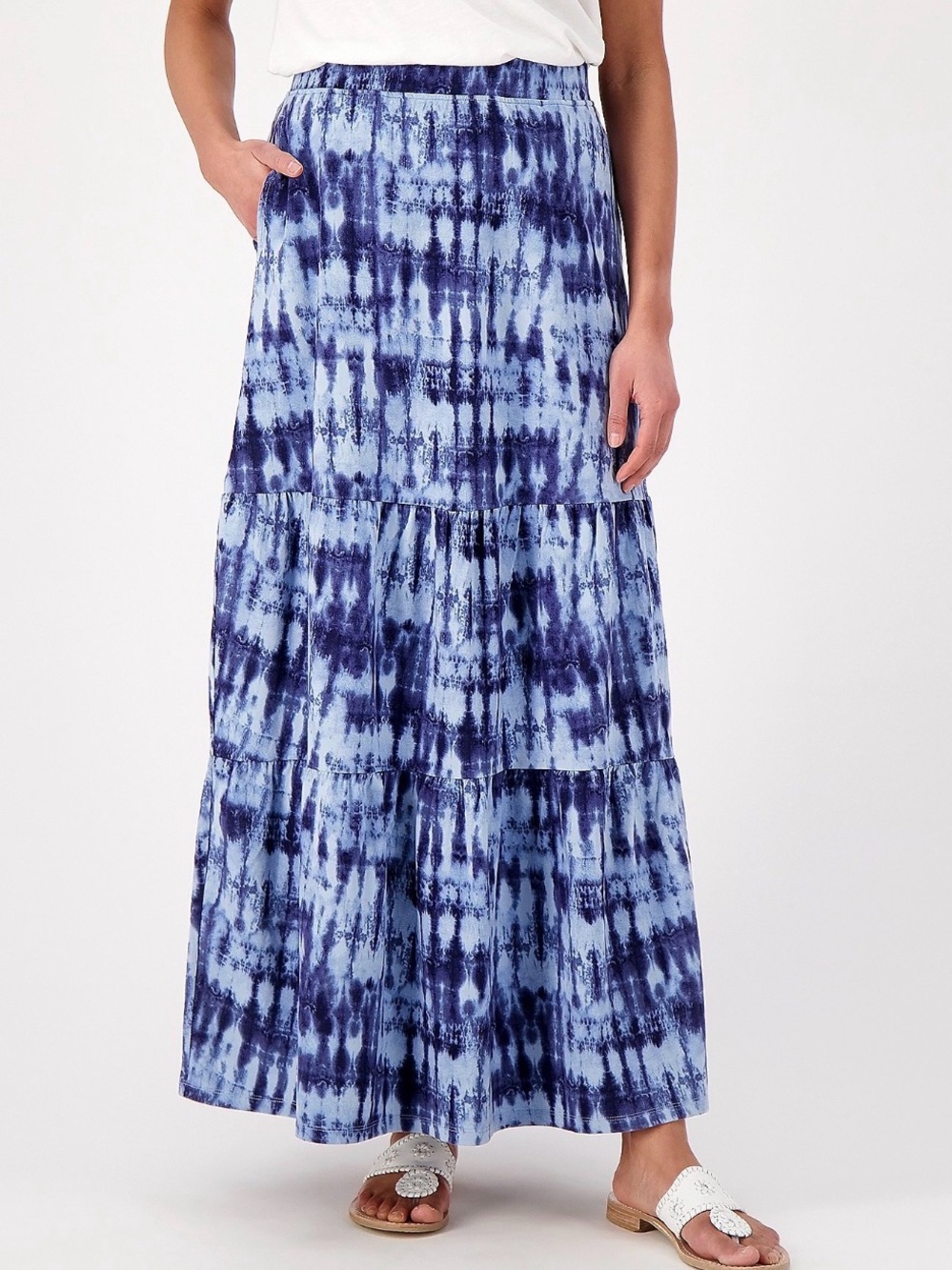 D & CO Boho Beach Blue Maxi Skirt